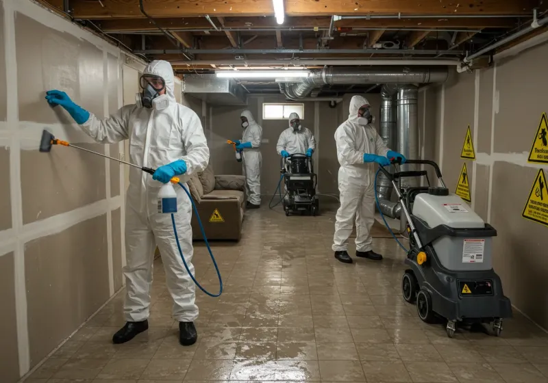 Basement Moisture Removal and Structural Drying process in Ahuimanu, HI